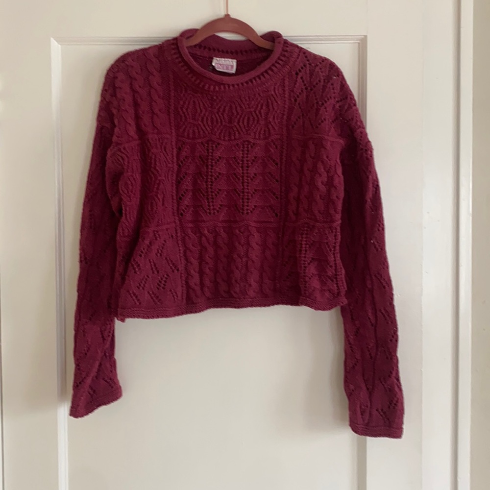 Vintage Magenta Cropped Sweater
